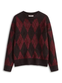 Retro Rhombic-Pattern Sweater
