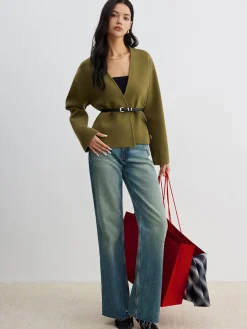 Retro Shift Cardigan Without Belt
