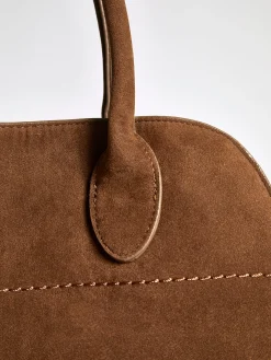 Retro Side-Buckle Top Handle Tote Bag