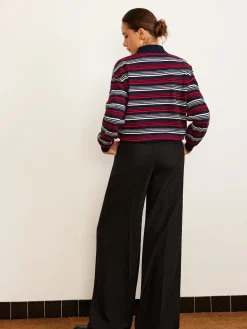 Retro Striped Polo T-Shirt