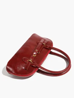 Retro Top Handle Zipper Bag