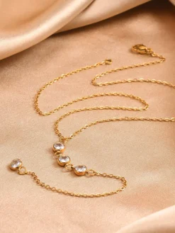 Rhinestone Lariat Drop Necklace