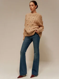 Rhinestone Pullover Twist Sweater