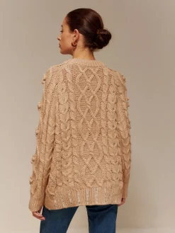 Rhinestone Pullover Twist Sweater