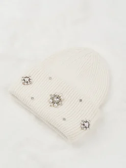 Rhinestone Rabbit Fur Beanie