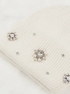 Rhinestone Rabbit Fur Beanie