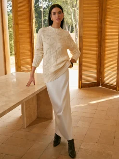 Rhombic-Pattern Sweater Without Belt