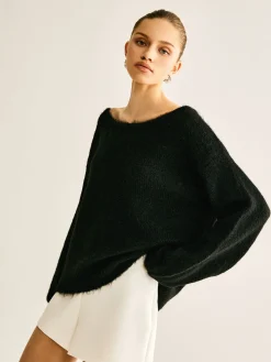 Ribbed Bow Loose Sweater