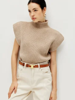 Ribbed Cap Sleeve Warm Sweater