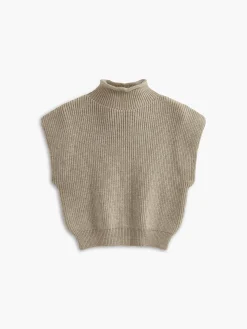 Ribbed Cap Sleeve Warm Sweater