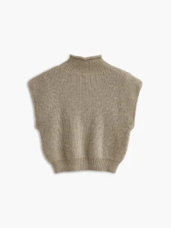 Ribbed Cap Sleeve Warm Sweater