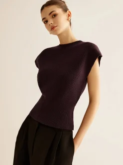 Ribbed Cinched Sweater Vest