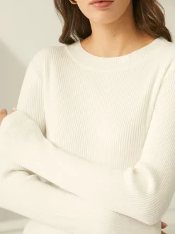 Ribbed Crewneck Sweater Dress