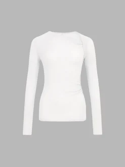 Ribbed Knit Long Sleeve Asymmetric Shirt