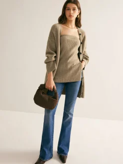 Ribbed Loose Knit Outerwear