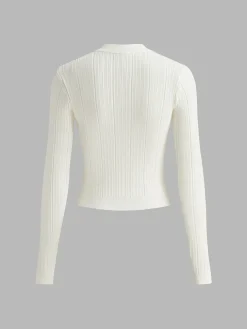 Ribbed Metal Knotted Sweater