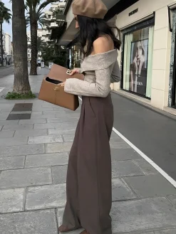 Ribbed Off Shoulder Sweater