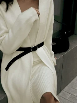 Ribbed Plain Sweater Co-ords Without Belt