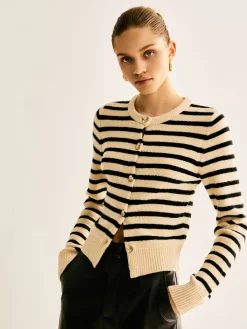 Ribbed Striped Cardigan