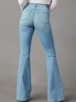 Ripped Denim Flare Jeans