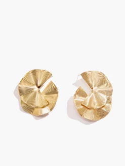 Ripple Hoop Stud Earrings