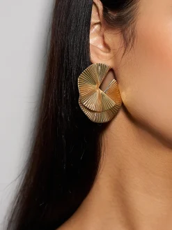 Ripple Hoop Stud Earrings