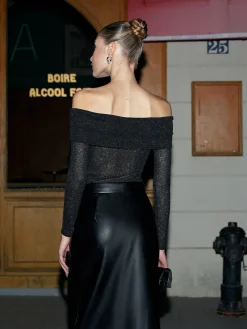 Romance Off-Shoulder Purl Top