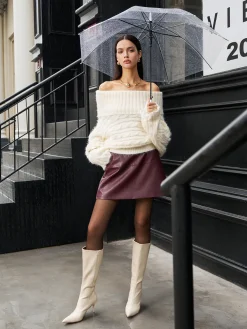 Romance Off-Shoulder Twist Sweater