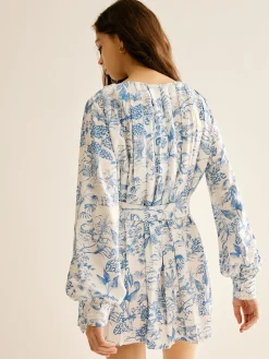 Romance Pleated Belted Dress