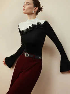 Romance Stand Collar Ruffle Blouse
