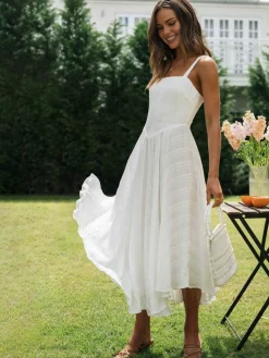 Romantic Cotton Long Cami Dress