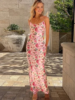 Romantic Floral Cami Long Dress