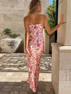 Romantic Floral Cami Long Dress