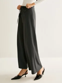 Rope Belt Wide-Leg Pants