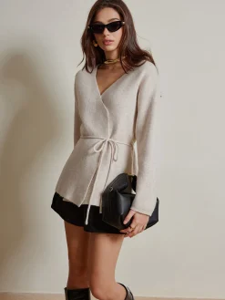 Rope Belted Wrap Cardigan
