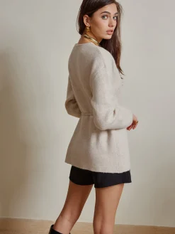 Rope Belted Wrap Cardigan