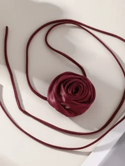 Rose Bud Knotted Choker Necklace