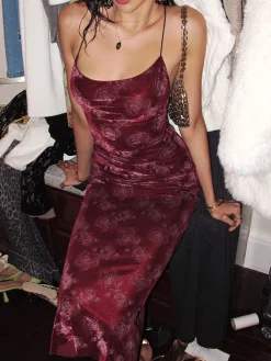 Rose Velvet Cami Dress