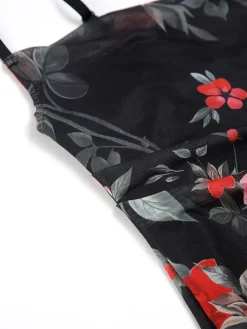 Roses Print Floral Cami Long Dress