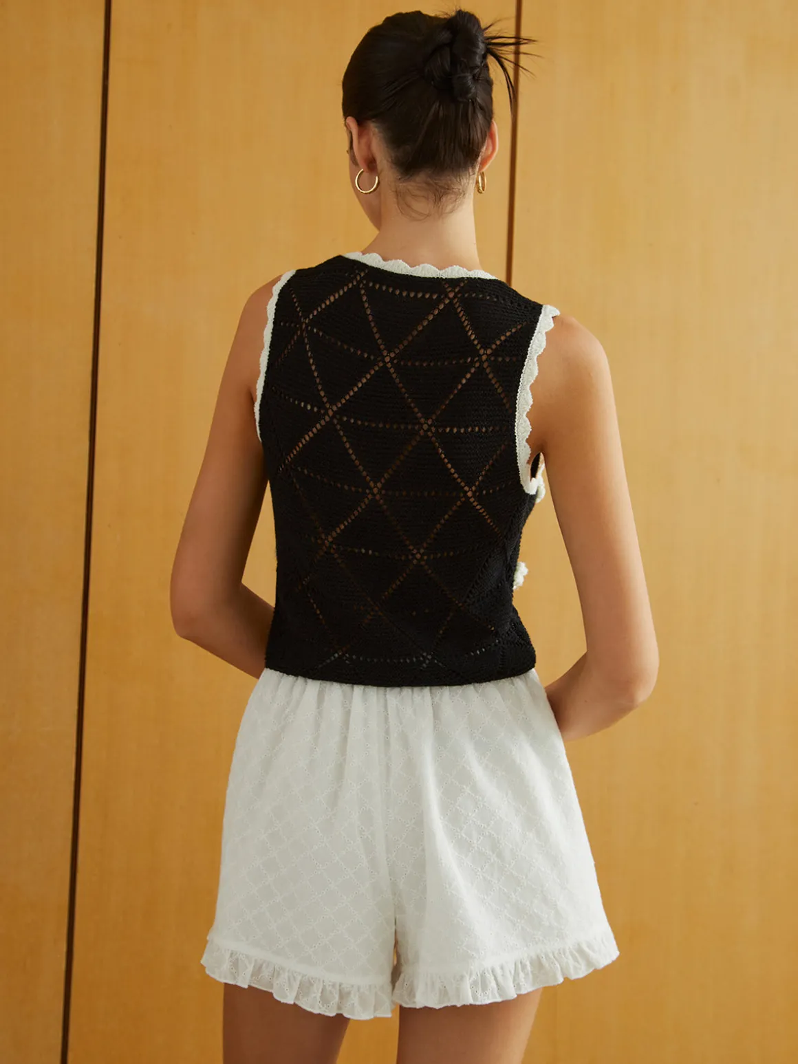 Rosette Decor Sweater Vest