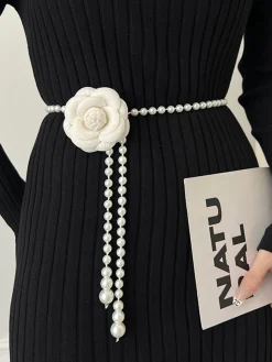 Rosette Pearls Belly Chain