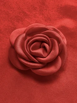 Rosette V-Neck Backless Cami Dress