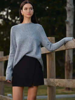 Round Neck Bow-Decor Sweater