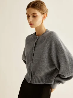 Round Neck Breasted Cardigan