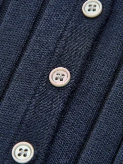 Round Neck Button Skinny Knit Top