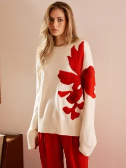 Round Neck Jacquard Sweater