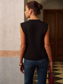 Round Neck Split Button Vest