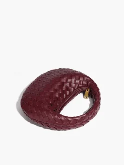 Rounded Woven Zipper Handbag