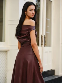 Ruched Faux Leather Strapless Dress