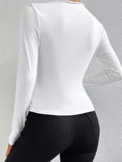 Ruching Long Sleeve Shirt